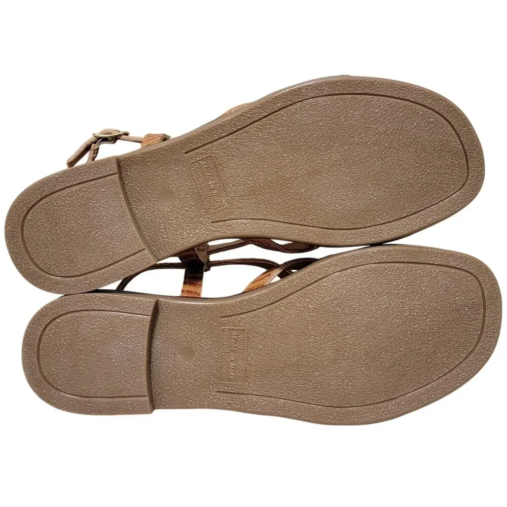 Bella Vita Women Tya-Italy Slingback Strappy Sandals Size US 8WW Natural Leather